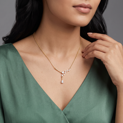 Saphie One Sided Lab Grown Diamond Necklace