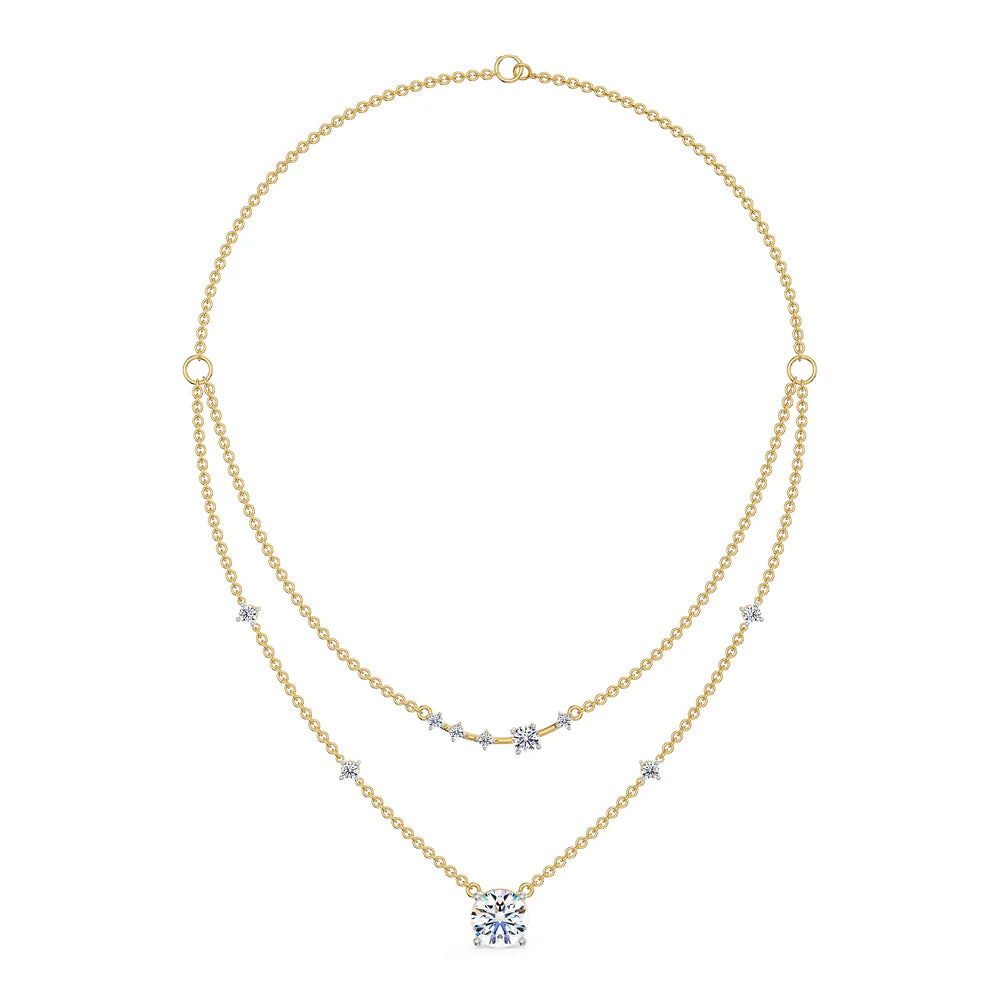 Two Layered Solitaire Necklace_in_stock