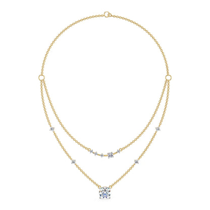 Two Layered Solitaire Necklace_in_stock