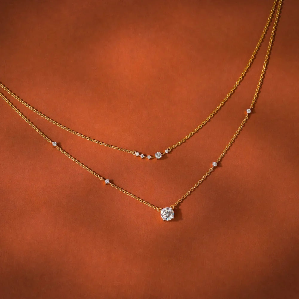 Two Layered Solitaire Necklace_in_stock