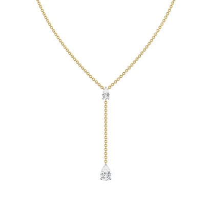 Pear Drop Diamond Necklace right view in 9KT