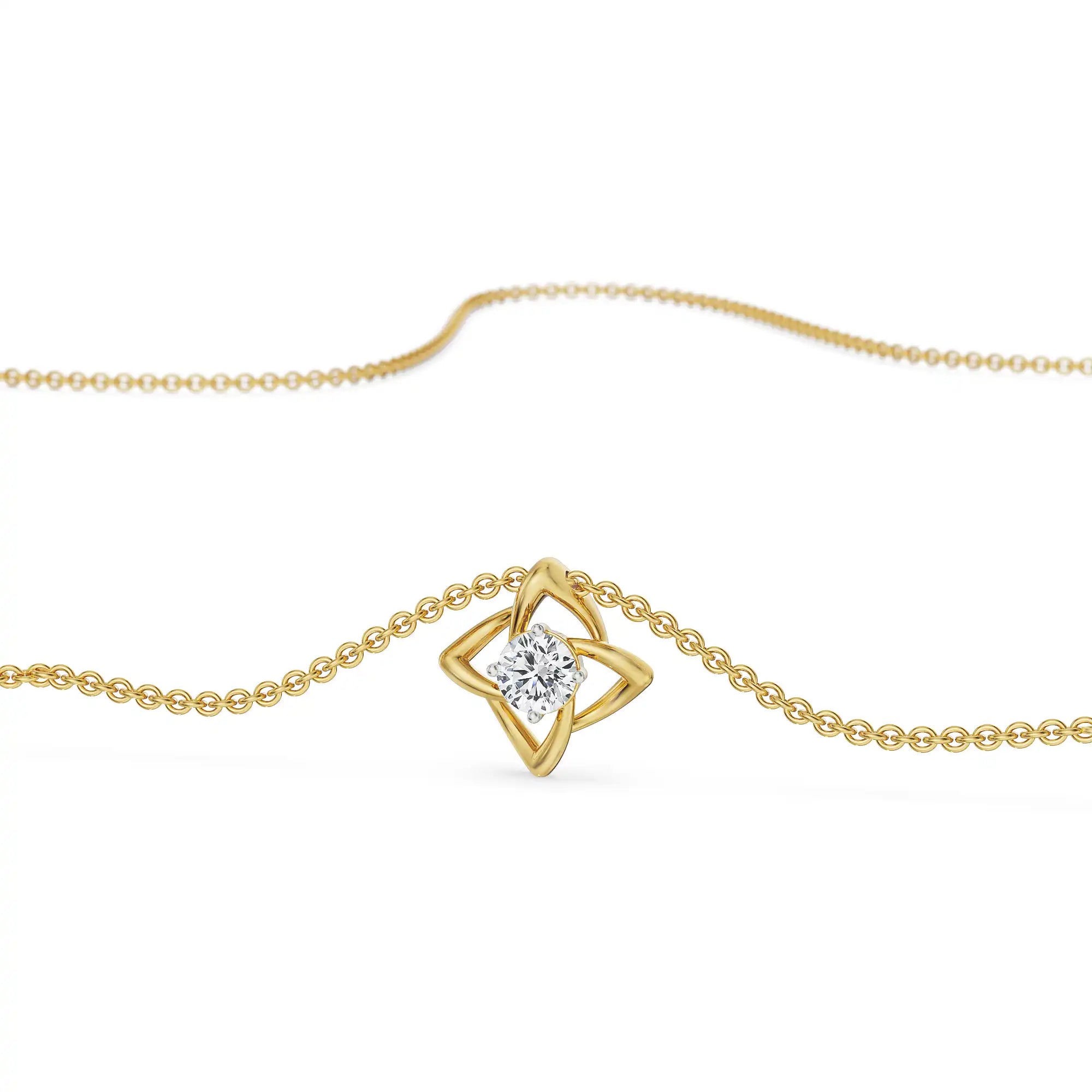 Raha Solitaire Diamond Necklace Prospective view