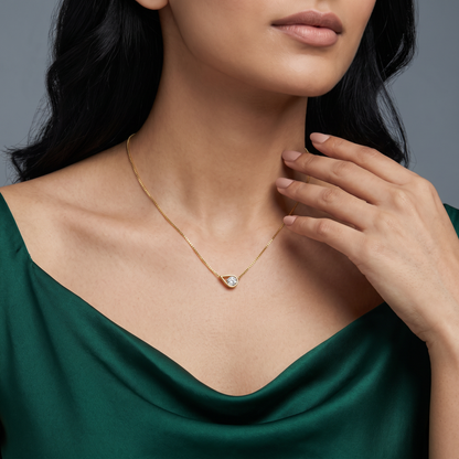 Tilted Lab Diamond Solitaire Necklace