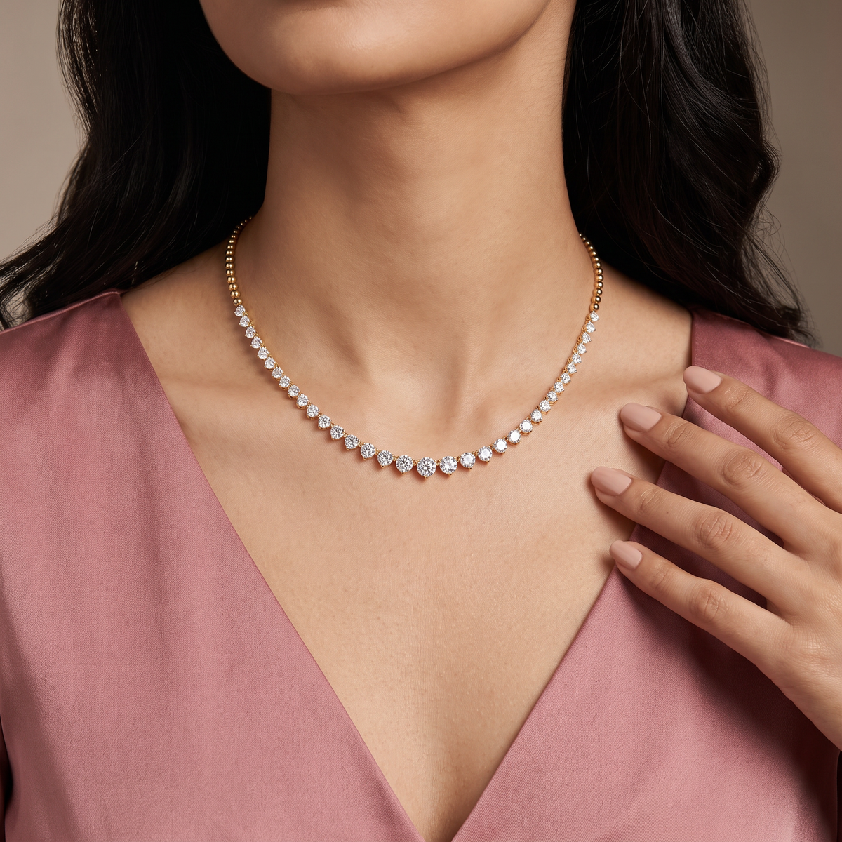 Lab Grown Diamond Tennis Necklace