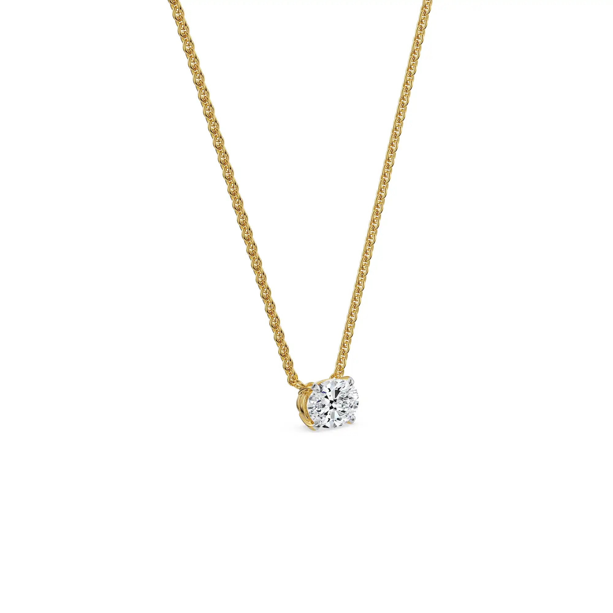 1 CT Oval Lab Grown Diamond Necklace_in-stock