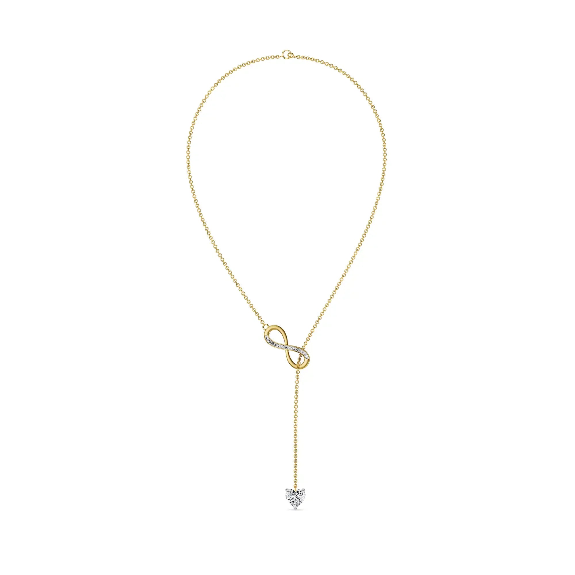 Infinity Heart Lab Grown Diamond Lariat Necklace_in-stock