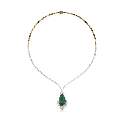 Emerald Grace Lab Grown Diamond Necklace - front view