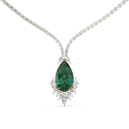 Emerald Grace Lab Grown Diamond Necklace - top view