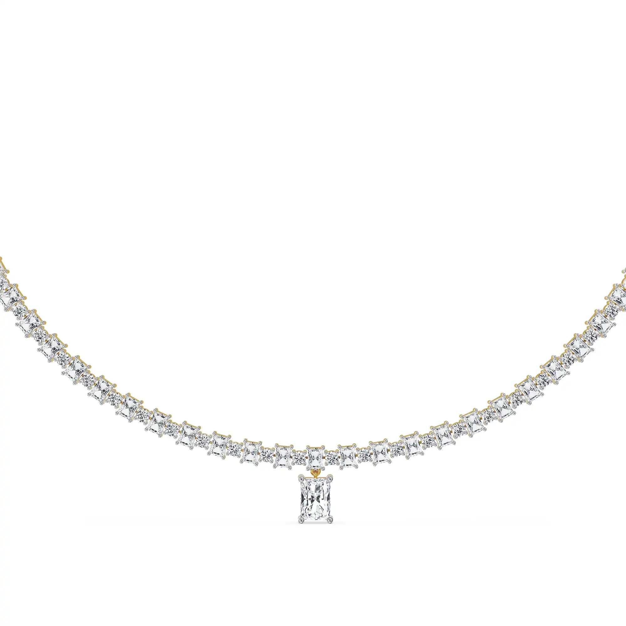 Celeste Lab Grown Diamond Tennis Necklace - perspective view