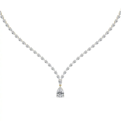Raindrop Lab Grown Diamond Necklace - perspective view