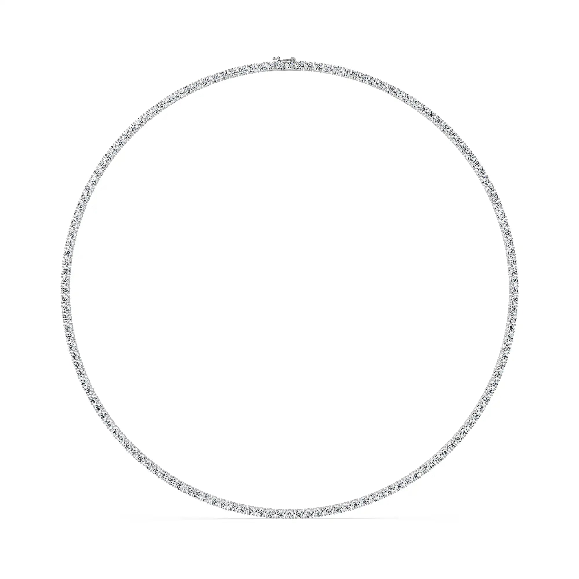 Minimal Elegance Lab Grown Diamond Tennis Necklace - front view in 9KT