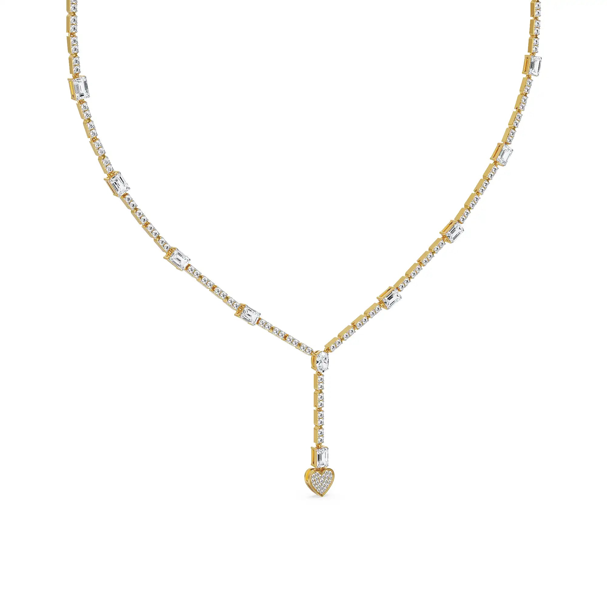 Mi Amor Lab Grown Diamond Necklace - side view