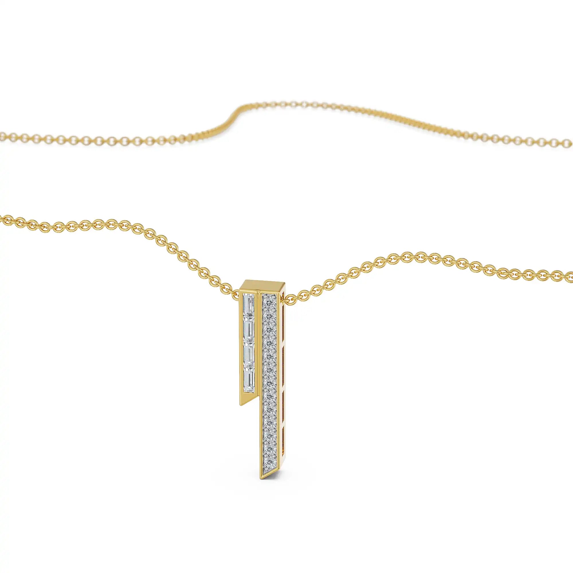 Skyline Lab Grown Diamond Necklace - perspective view