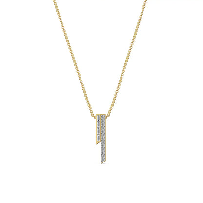 Skyline Lab Grown Diamond Necklace - front view in 9KT