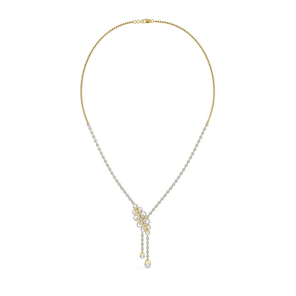 Floral Cascade Lab Grown Diamond Necklace - perspective view