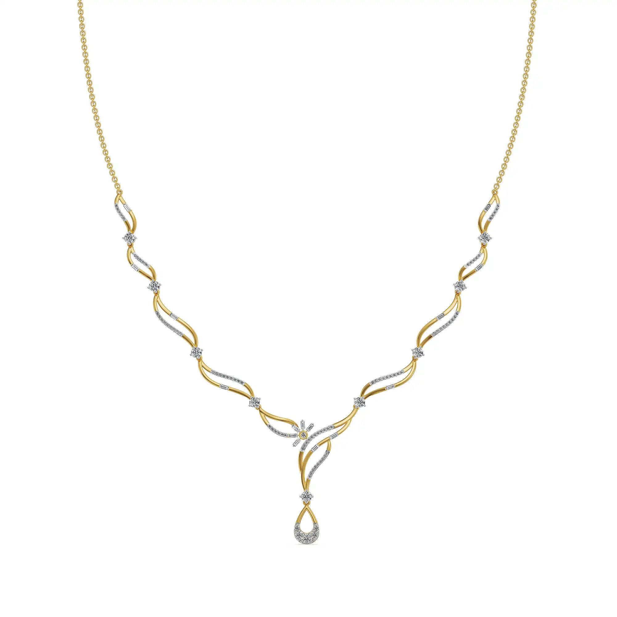 Golden Cascade Lab Grown Diamond Necklace