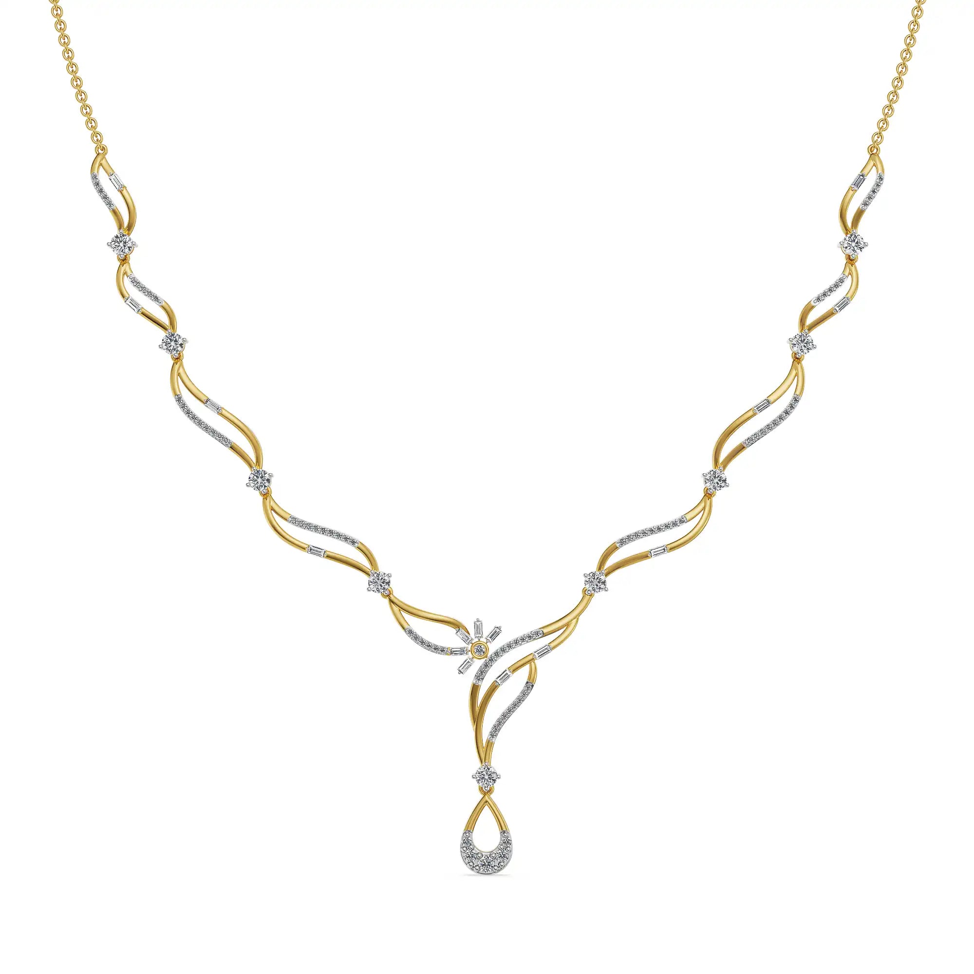 Golden Cascade Lab Grown Diamond Necklace