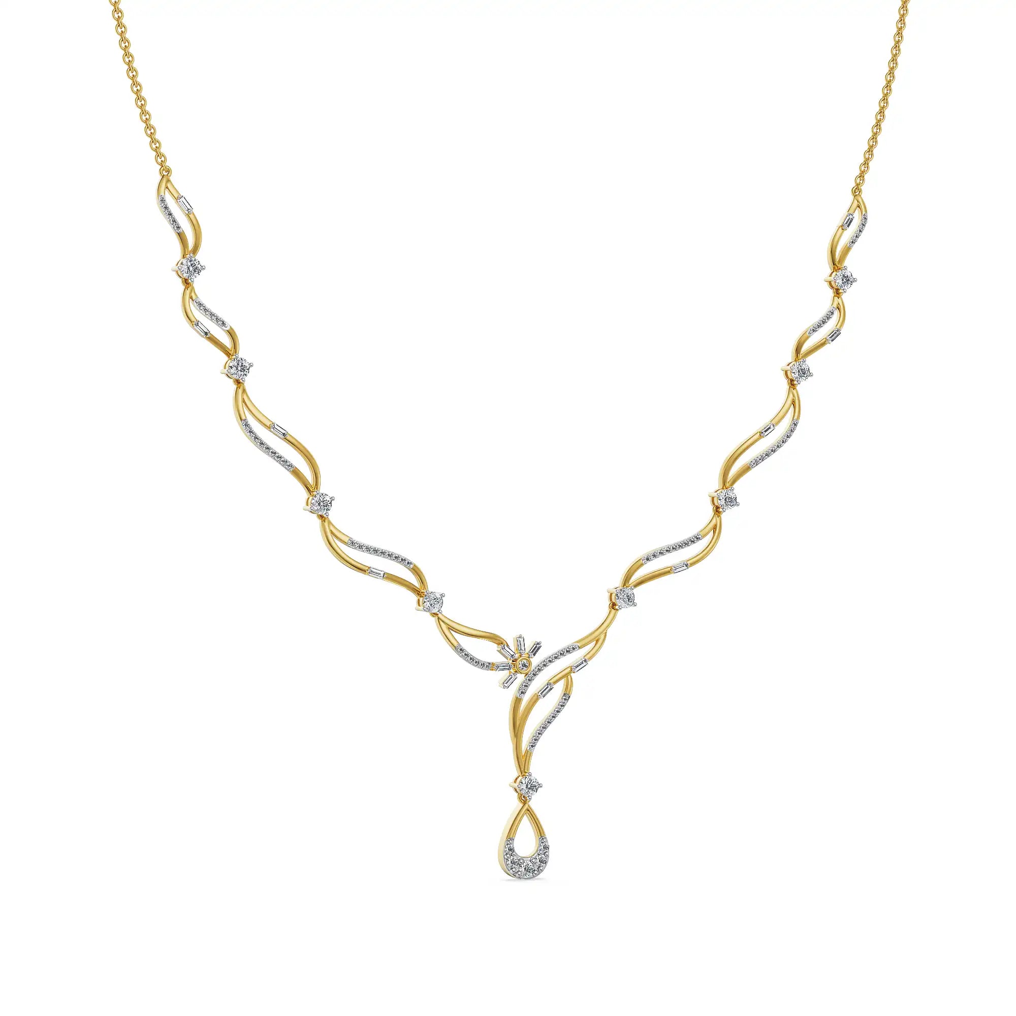Golden Cascade Lab Grown Diamond Necklace
