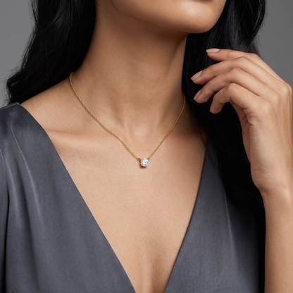 1 CT Lab Grown Diamond Solitaire Necklace