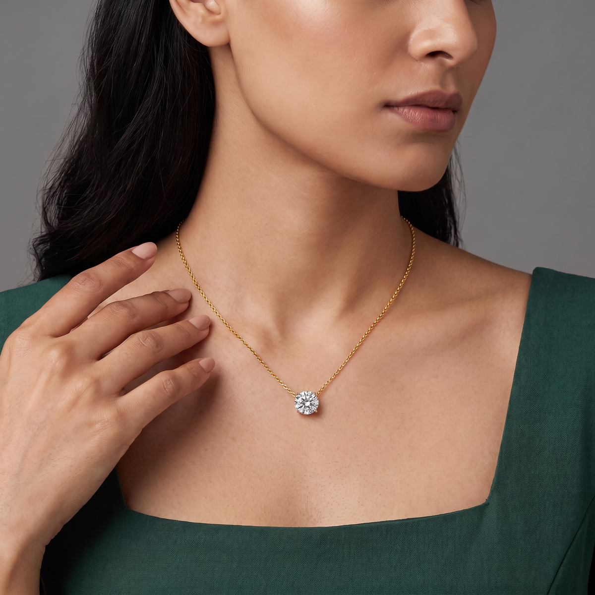 2 CT Solitaire Lab Grown Diamond Necklace