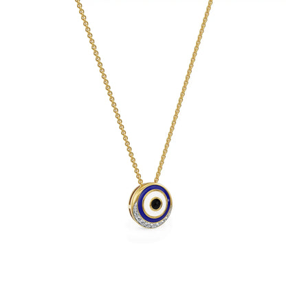Enigma Evil Eye Lab Diamond Necklace - side view