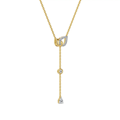 Serene Cascade Pear Lab Grown Diamond Necklace
Side View