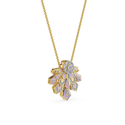 Lavender Cascade Lab Grown Diamond Necklace - side view