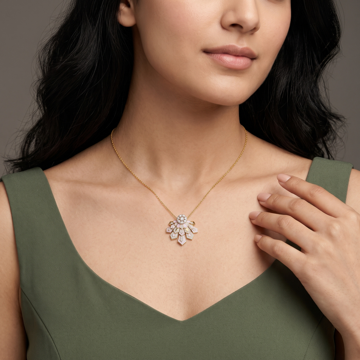Lavender Cascade Lab Grown Diamond Necklace