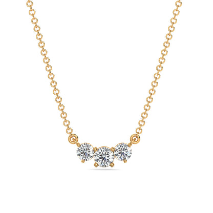 Triple Solitaire Diamond Necklace_in-stock