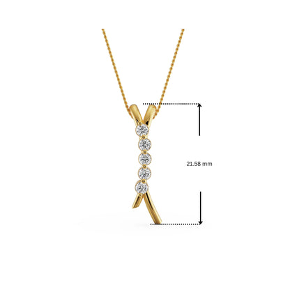 Five Stone Lab Grown Diamond Pendant 9KT