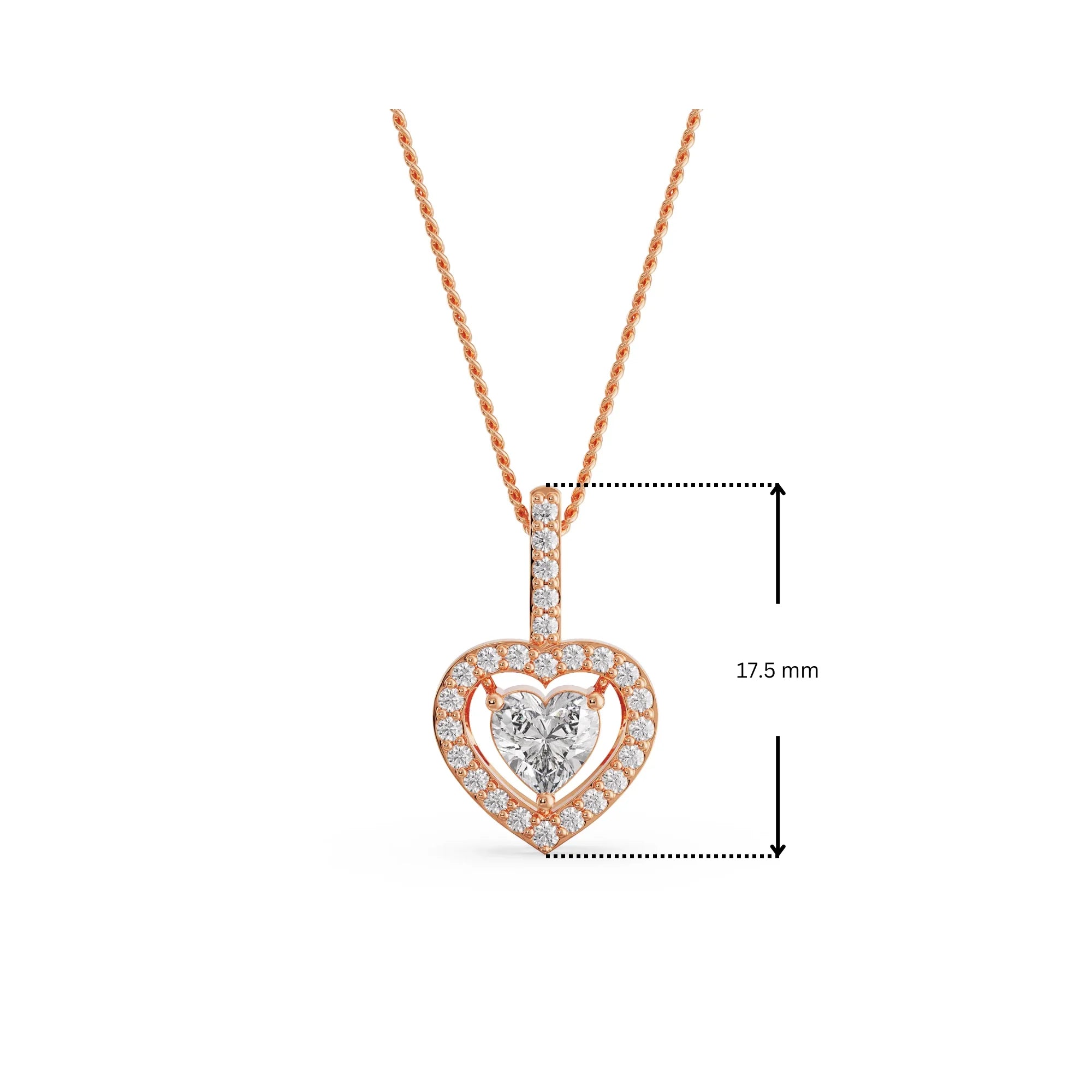 Heart in Heart Lab Grown Diamond Pendant 9KT