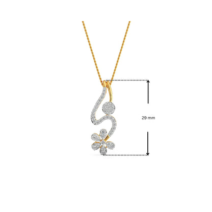 Floral Drop Lab Grown Diamond Pendant 9KT