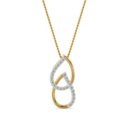 Regal Pear Diamond Pendant Front View in 9KT