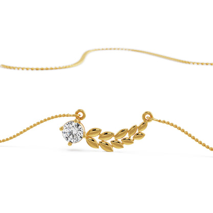 Dewy Leaf Diamond Necklace Prospective View