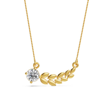 Dewy Leaf Diamond Necklace Front view
