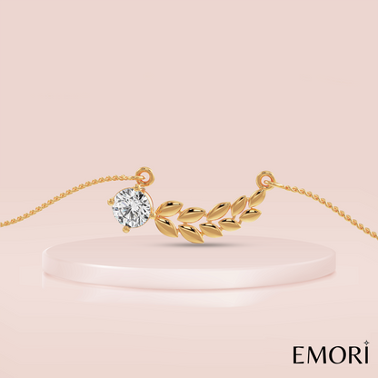 Dewy Leaf Diamond Necklace Prospective View
