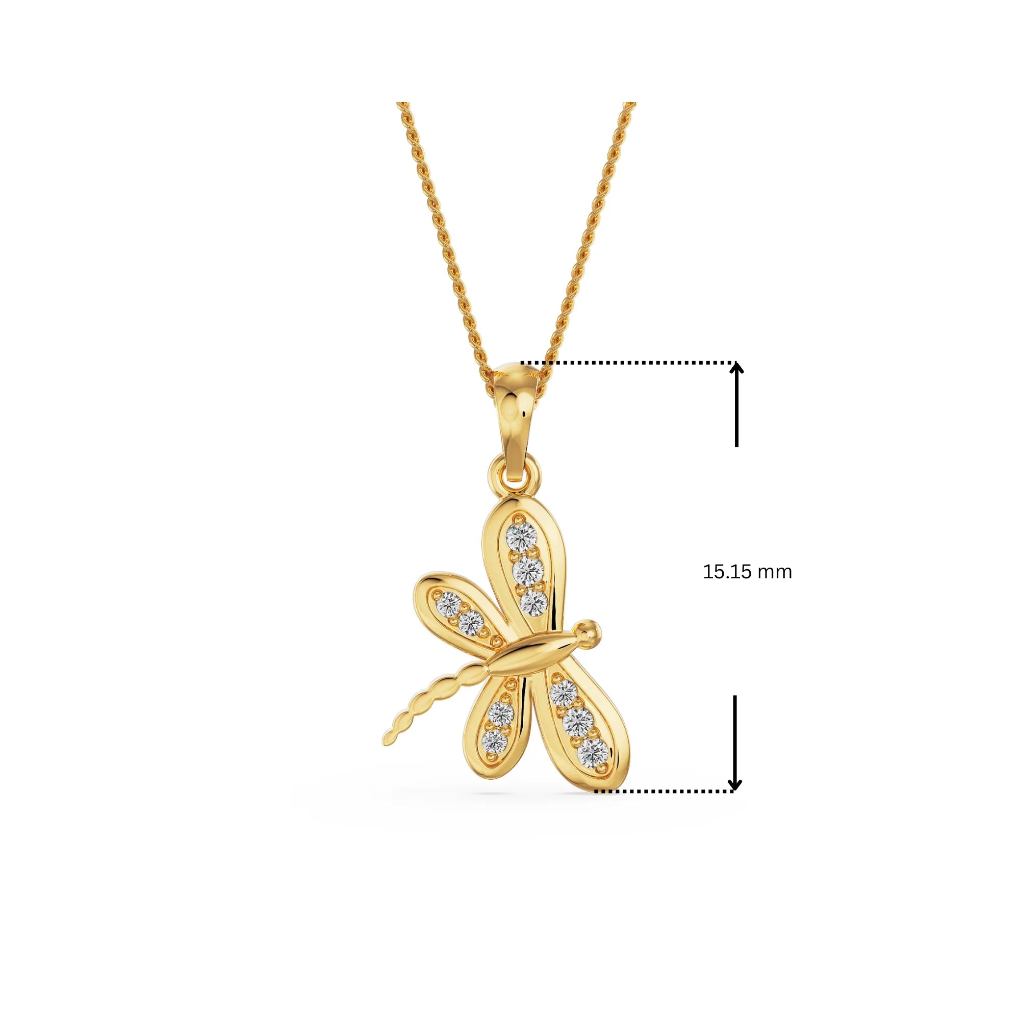Butterfly Lab Grown Diamond Pendant 9KT