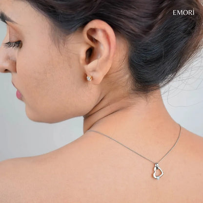 Tilted Lab Grown Diamond Heart Pendant