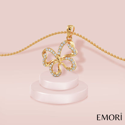 Whimsical Butterfly Diamond Pendant Prospective View