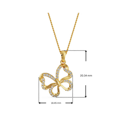 Whimsical Butterfly Lab Grown Diamond Pendant 9KT