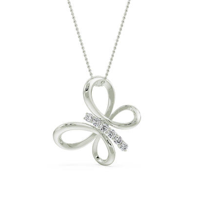 Diamond Butterfly Dream Pendant Front view