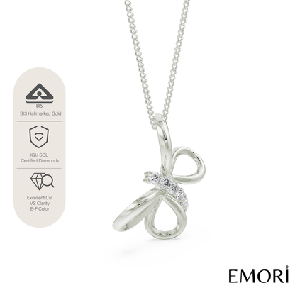 Diamond Butterfly Dream Pendant Side View