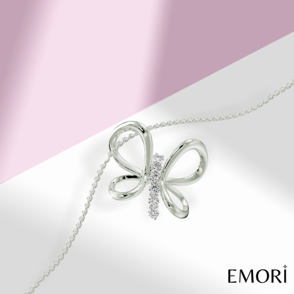 Diamond Butterfly Dream Pendant Front View