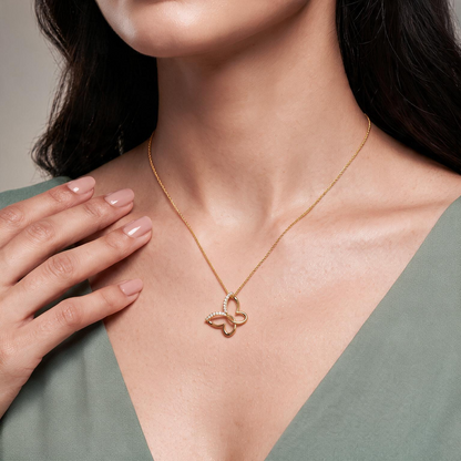 Minimalist Butterfly Lab Grown Diamond Pendant