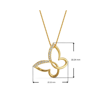 Minimalist Butterfly Lab Grown Diamond Pendant 9KT