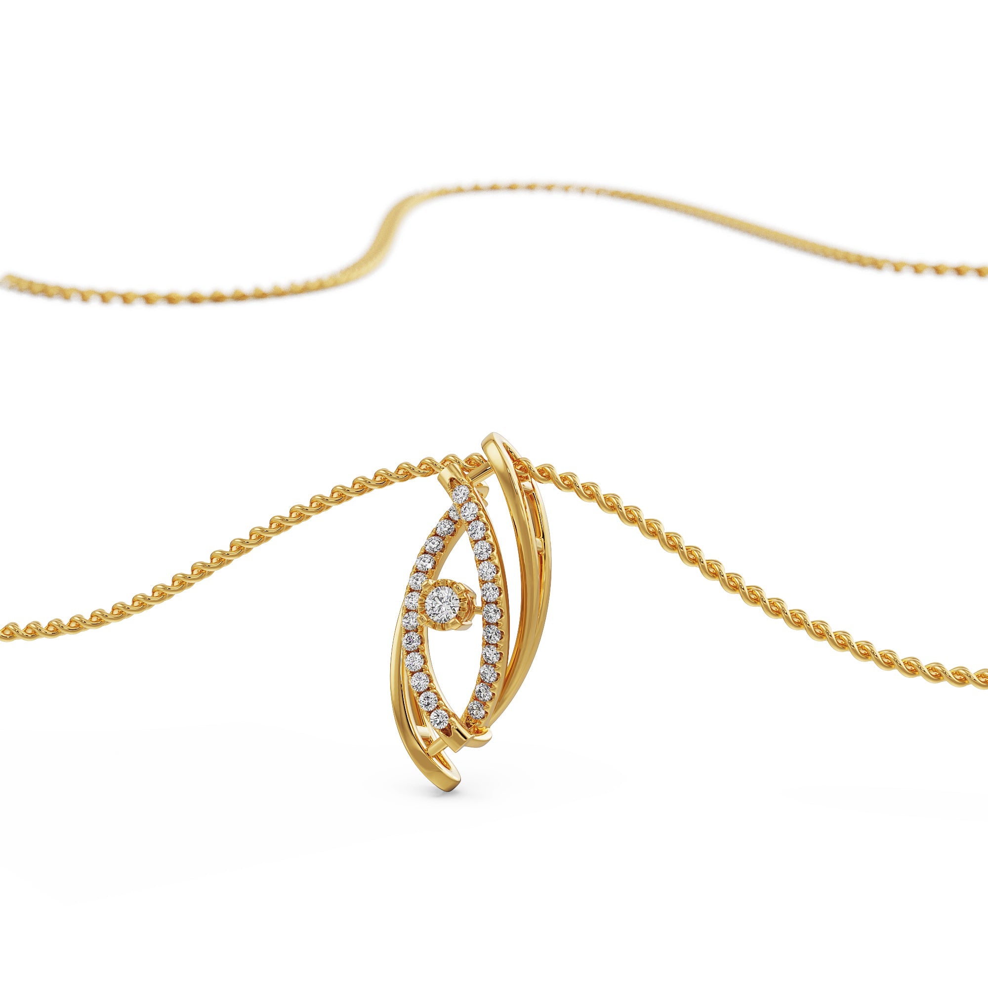 Classic Evil Eye Lab Grown Diamond Pendant_in-stock