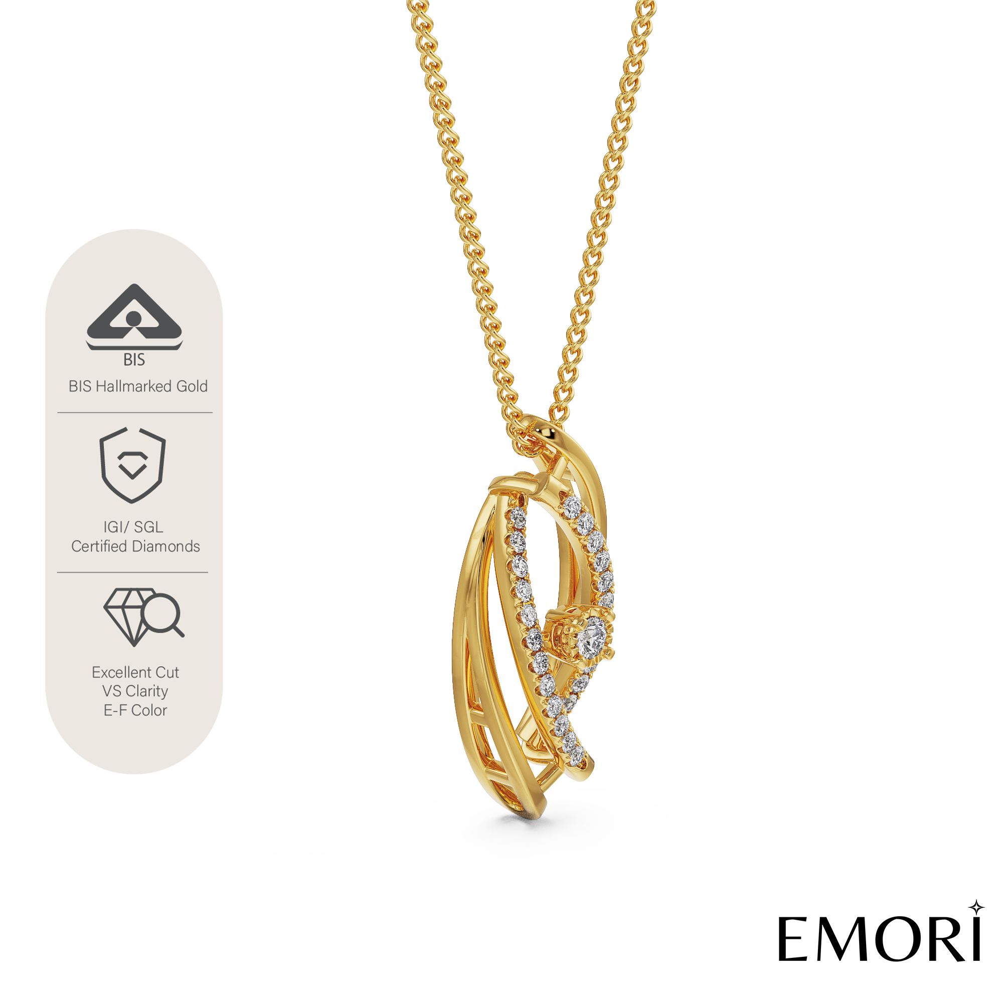 Classic Evil Eye Lab Grown Diamond Pendant_in-stock