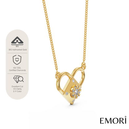 Heart of Eternity Diamond Necklace Side View