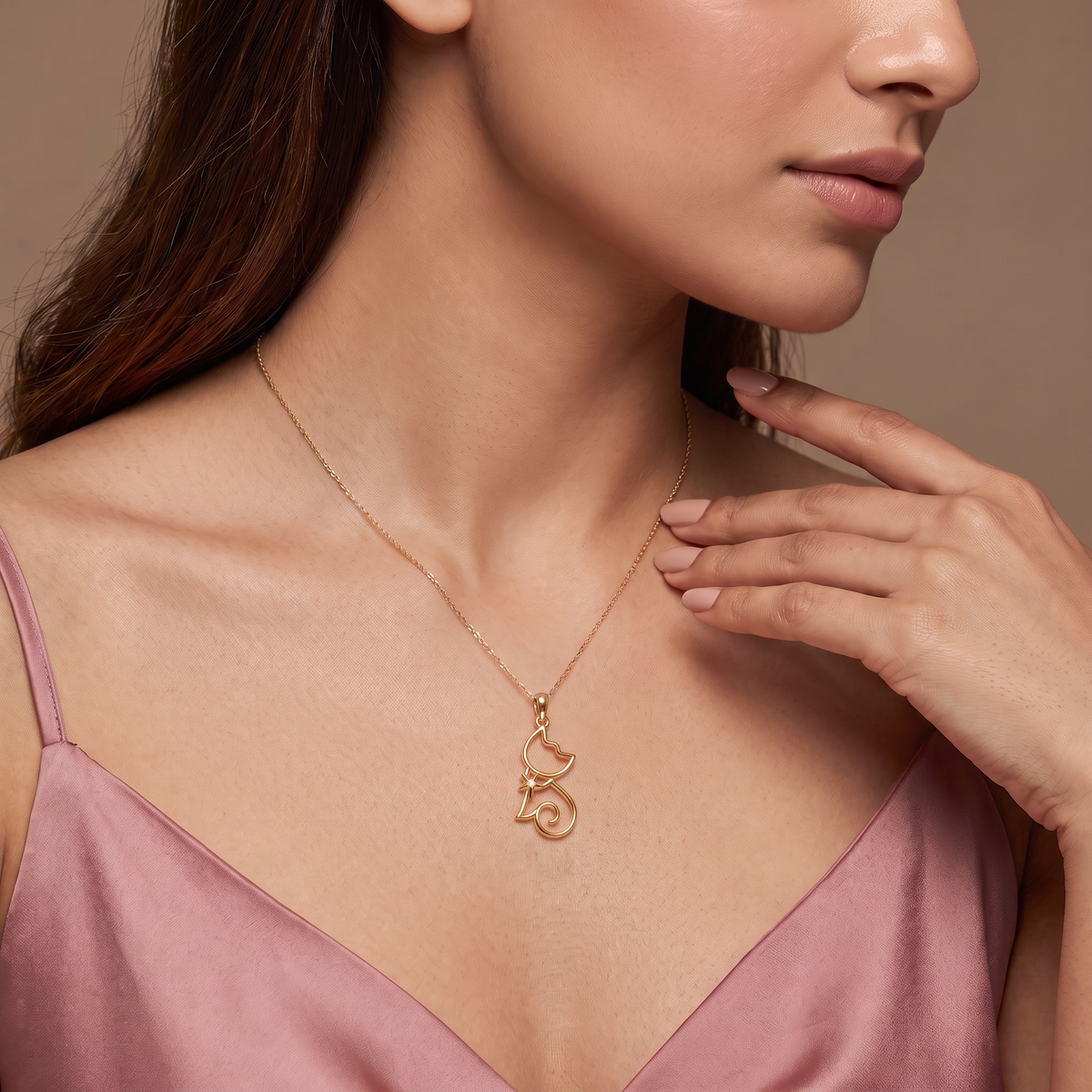 Kitty Cat Lab Grown Diamond Pendant
