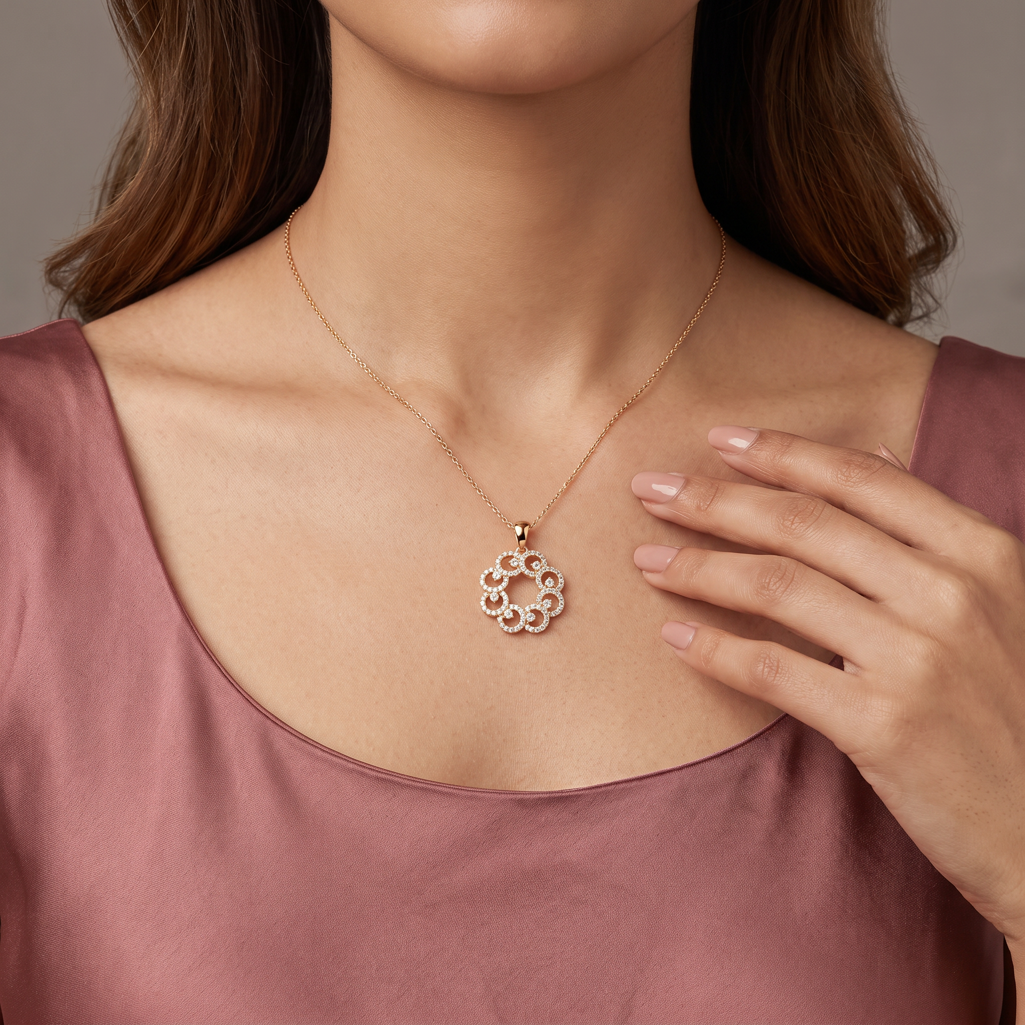 Floral Bloom Lab Grown Diamond Pendant